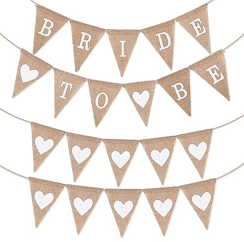JGA Deko Frauen Bride to be Girlande Herz Jute Bunting Wimpelkette JGA Bride to be Banner zum Aufhängen für Bachelorette Party Deko Braut Party Hochzeit Junggesellinnenabschied