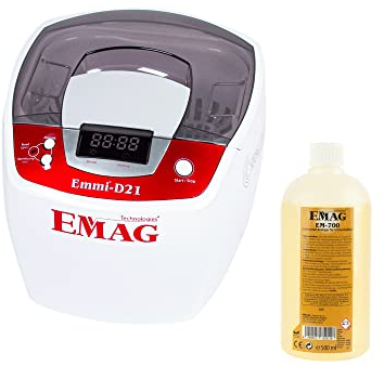 EMAG Ultraschallreiniger Emmi D21 Buntmetall-Set I Schmuckreiniger auch für Leiterplatten Schmuck & Uhren I Ultraschallreinigungsgerät aus Deutschland