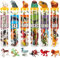 Mini Animal Figure Toys in Tubes - 82 Piece Assorted Dinosaur, Insect, Ocean, Sea, Farm, Jungle, Dog Figure Realistic Vinyl Plastic Zoo Play Set, Small Toys for Cupcake Topper