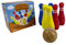 Junior Wooden Skittles Set - Traditional Garden Bowling Game for Kids and Family - Indoor & Outdoor Fun - 6 Colourful Skittles + Wooden Ball for Hours of Entertainment