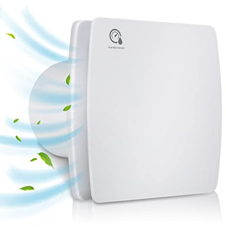 Randaco Ventilador Extractor de Baño 150 mm con sensor de humedad, con temporizador Ventilador de pared Cocina WC Baño