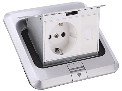 Prise de Sol, Prise électrique au Sol Escamotable, étanche, Bonne étanchéité, Coffre-fort Intégré, Pratique, Prise de Sol Argentée, Prise électrique au Sol, Boîte de Prise électrique au Sol Escamotabl
