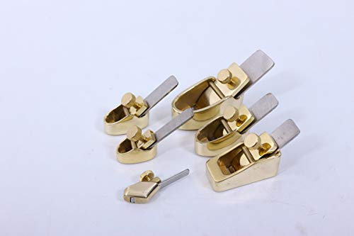 Lot de 6 outils de fabrication de violon – Mini rabots en laiton, outil à fond convexe, lame en acier et couteau de coupe