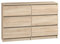 roe furniture Kommode mit 6 Schubladen - Modern Schubladenschrank - Komodenschrank - Schubladenkommode 120 cm Breit - Sonoma
