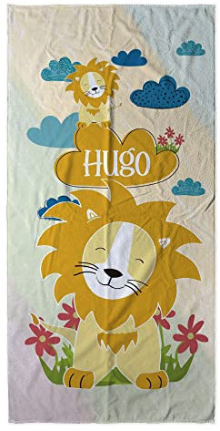 Toalla Personalizada con Nombre. Toalla Playa Bebe. Toalla Playa. Toalla Piscina/Piscina. Algodón y Microfibra. Regalos Originales. Varios Tamaños. León Infantil