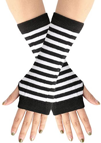 Guanti in pelle da donna Guanti da esterno da donna, in velluto spesso, guanto senza dita da polso con foro per il pollice, guanto caldo unisex guanti in nitrile medio