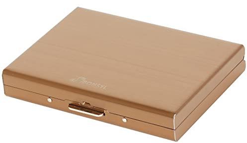 BONSYL® Porte Cartes de Crédit en Acier Inoxydable, Portefeuille Mince en Métal avec Blocage RFID pour Pouvant Contenir 8 Cartes, pour Hommes et Femmes. (8 Fentes-Or Rose)
