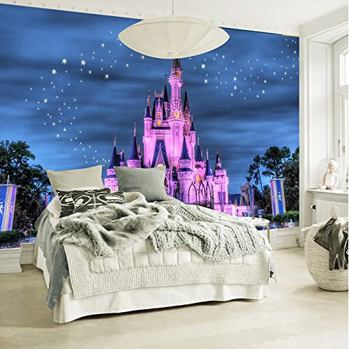 Fototapete 3D Effekt Lila & Schlösser Fototapete Moderne 3D Wohnzimmer TV Hintergrund Wandbild Tapeten Wohnkultur 200cm×140cm(Breite x Höhe)