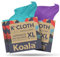 Koala Lens Cleaning Cloth | Japanese Microfiber | Glasses Cleaning Cloths | Eyeglass Lens Cleaner | Eyeglasses, Camera, VR/AR Headset, and Screen Cleaner | Blue & Purple (Pack of 3)