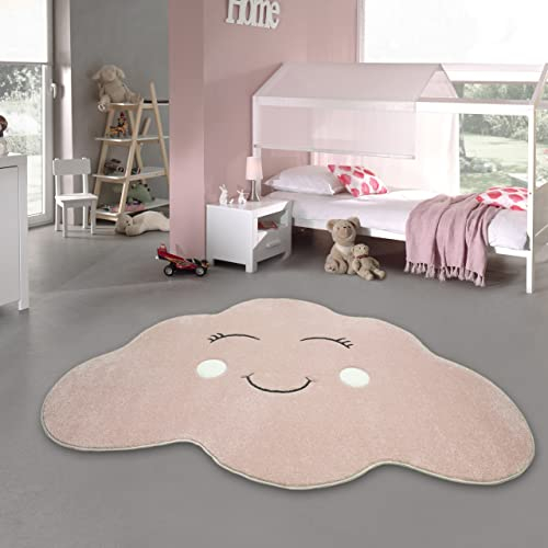 Kinderzimmer Teppich Wolke Spielteppich in Rosa, 160 x 230 cm