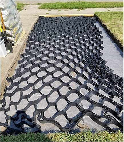 OKUOKA Rasengitter Kiesgitter Durchlässiges Wabengitter zur Bekämpfung von Kies/Erosion/Beton, Geogitter der Einfahrt, 5cm hoch