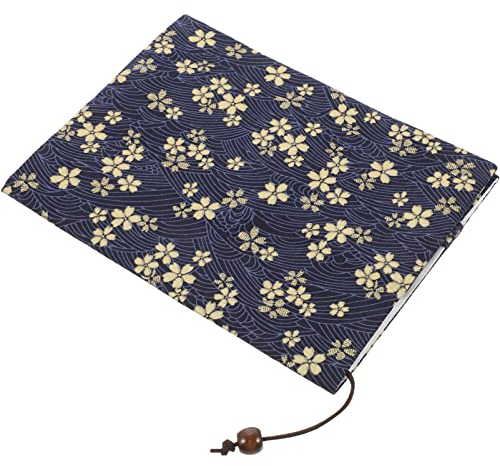 Handgefertigte Buchhülle Aus Stoff - Dehnbare Buchumschläge Für Schüler Und Lehrer Schutz Für Lehrbücher in Blau Mit Kirschblütenmuster