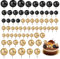 66 Pcs Black and Gold Cake Balls, 4 Size Ball Cake Toppers, Foam Black and Gold Cakes Decorations, Balloon Cakes Topper for Decorating Birthday Party Wedding Anniversary Baby Shower Supplies