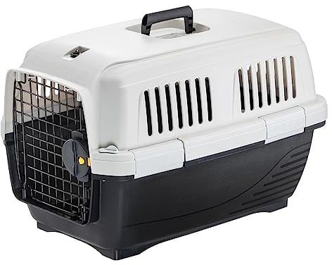Ferplast Cat Carrier CLIPPER 2, IATA Approved Travel Crate, Pet Carrier for Small Dogs and Cats max 8 Kg, 57 x 37 x h 36 cm, Steel Door, Secure Closure