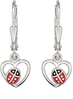 NKlaus Paar Ohrhänger Marienkäfer 925 Sterling Silber 9x8mm Damen Kinder Ohrringe 14574
