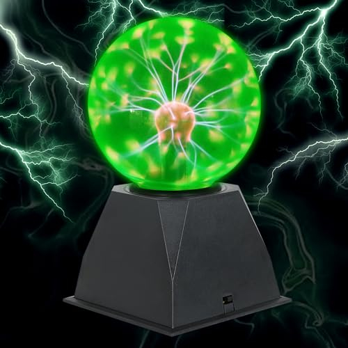 Comely Plasmakugel 5 Zoll, Plasma Lampe Magische Plasma Lampe Berührungsempfindlich und Sound Licht Neuheit Nachtlichter für Wohnzimmer Schlafzimmer Innendekoration, Grün