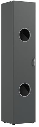 möbelando Mehrzweckschrank >MULTIRAUMKONZEPT< in Graphit - 40x185x40cm (BxHxT)