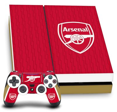 Head Case Designs Offizielle Arsenal FC Home 2023/24 Wappen-Set Vinyl Haut Gaming Aufkleber Abziehbild Abdeckung kompatibel mit Sony PlayStation 4 PS4 Console and DualShock 4 Controller Bundle