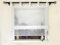 Devola Raffrollo mit Kaffeemotiv Raffgardinen Modern Küche Schlaufenrollo Weiß Küchengardinen mit Schlaufen Fenstergardinen Transparent HxB 140x80cm 1 Stück