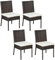 Outsunny 4 Pieces PE Rattan Garden Chairs with Cushion, Patio Wicker Dining Chairs with Backrest for Patio, Deck, Garden, Brown