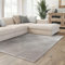 Interiyou Teppich Wohnzimmer Cannes - 140x200 cm Grau - Für Schlafzimmer, Esszimmer, Kinderzimmer - Kurzflorteppich skandinavisches Boho Muster - Hoch-Tief Effekt - Flach mit Geometrischem Muster