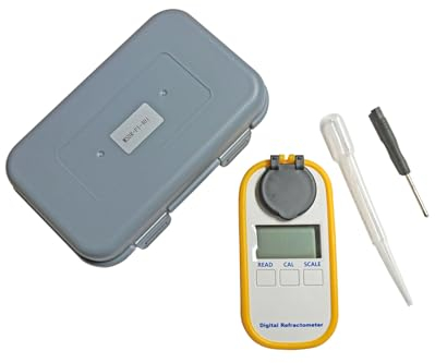Präzises Digital-Refraktometer mit automatischer Temperaturkompensation und großem LCD-Display für Messwert und Temperatur (Wein UNIVERSAL)