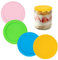 Coperchio per Yogurt in Silicone Riutilizzabili Tappo Allo Yogurt Coperchi per Lattine Di Bevande per Lattine Vasetti Di Yogurt Da 9.7cm Di Diametro 4 Pezzi(Rosa Verde Blu Giallo)
