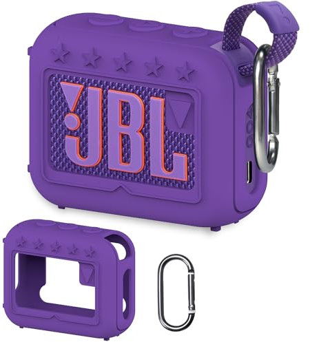 XEGIMOR Silicone Cover Case Compatible with JBL Go 4 Ultra Portable Bluetooth Speaker, Soft Skin Sleeve for JBL Go 4 Pro Sound Speaker Accessories(Purple Case)