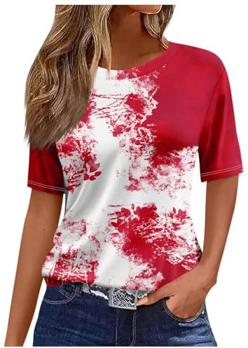 Blusa Nera E Fucsia T Shirt Spalle Scoperte Bluse Seta Eleganti T Shirt Donna Estive Magliette Divertenti Donna Bluse Fantasia Blusa per Matrimonio Magliette Marca Donna Nonna Tshirt Maglie con