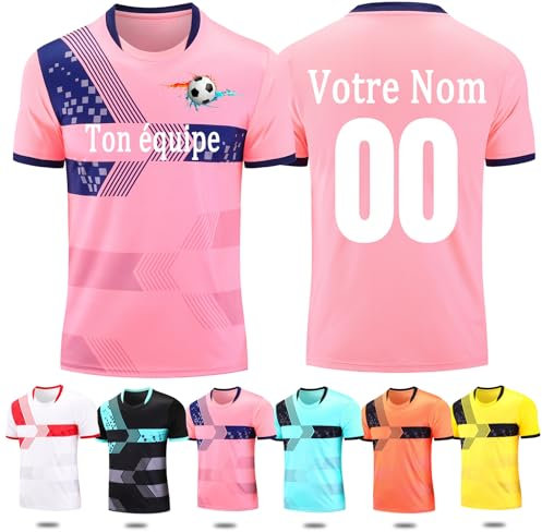 Maillot de Foot Enfant et Adultes Maillot Football Personnalisé Homme Femme avec Nom Numéro de L'équipe Maillots de Football Jersey Garçon Maillot Foot Vêtement Sport T-Shirt Foot Personnalisé