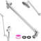 Rain Shower Head Extension Arm Stainless Steel Adjustable Shower Extension Arm 12 In Shower Arm Extender for Rain Head and Handheld Shower Head G1/2 Universal Connector Compatible