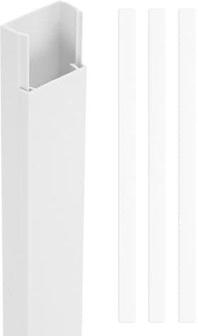 sourcing map 3pcs Cord Hider Wall 17inx1.2inx0.6in (LxWxH) PVC Cable Cover Self Adhesive Wire Hider Wall Mounted TV Cable Raceway for Cables Management (51in Total Length)