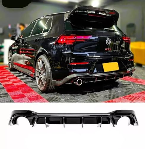 For Auto Perfectionists UK Rear Valance Diffuser Boot Spoiler Compatible With VW Golf MK8 GTI GTD GTE 2020-2024 ABS Gloss Black