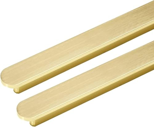 SYZOW 6 Stück Möbelgriffe Schwarz für Küchenschränke - Edelstahl-Schubladengriffe Griffe Küche (Gold, 320mm)