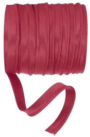 YELARXI Maxi Piping Bias Tape 5 Yards Piping Trim with Cord Dark Red | Satin Binding Lip Cord Trim,Fit for Sewing Garment Webbing Trimming Crafts Decorating