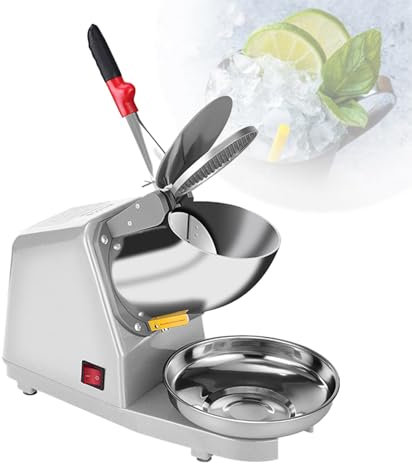 Electric Ice Crusher with Dual Stainless Steel Blades for Ice Cream, Smoothies, Home, Restaurant, and Commercial Use