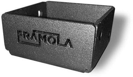 Framola 2” / 50mm – Galvanised Steel – Ideal for Light Structures – Textured Black – Pergola & Fence Post Base Bracket – Small Pergolas, Bin Stores, Garden Trellises or Decorative Screening Posts