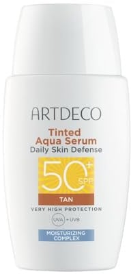 ARTDECO Tinted Aqua Serum Daily Skin Defense SPF50+ | Getönte Tagespflege mit hohem Sonnenschutz, Ultraleichtes Fluid mit Hyaluronsäure, Natürliches Finish, 1 x 40ml