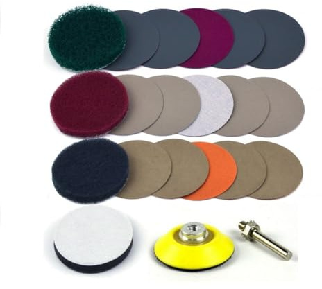 Kit de polissage de phare de 5,1 cm, tampons à récurer en nylon et disques de ponçage pour perceuse, restaurer les verres en plastique jaunis