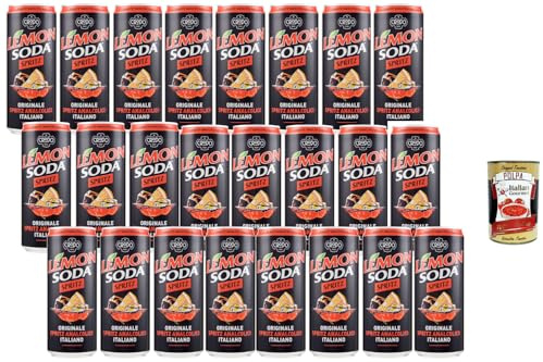 Italian Gourmet Bundle 24x Lemon Soda Spritz Alkoholfrei 330 ml + Italian Gourmet Polpa Gratis, alkoholfreier italienischer Spritz, Ready to Drink Aperitif, Erfrischungsgetränk in Dosen, Party Drink