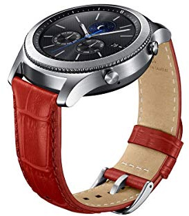 Samsung ET-YSA76MREGWW Cinturino in Cuoio per Smartwatch Gear S3, Rosso