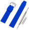 VINBAND Bracelet Montre Remplacer Silicone Bracelet Montre - 16mm, 18mm, 20mm, 22mm, 24mm Caoutchouc Montre Bracelet avec Acier Inoxydable Boucle (16mm, bleu)
