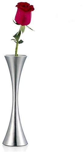 Yunhigh blumenvase, sanduhr kleine blume vase dekoratives mittel metall hoch schlank schmal knospe vase tischdekor modern poliertem edelstahl