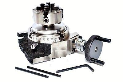 Mesa giratoria de 75 mm con 4 mandíbulas independientes de 50 mm para juego de fresadoras