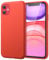 JETech Silicone Case for iPhone 11 (2019) 6.1-Inch, Silky-soft touch Full-Body Protective Case, Shockproof cover with Microfiber Lining (Spicy Orange)