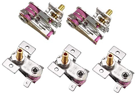 Termostato de horno eléctrico, regulador de temperatura de calentamiento bimetálico ajustable, 16A Normal Close N.C 5pcs