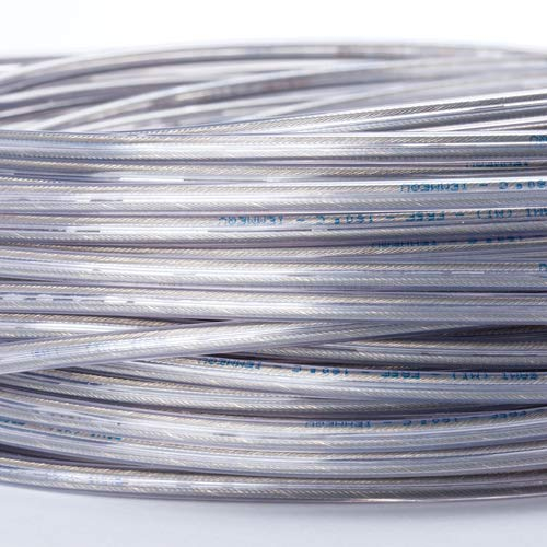 Kabel, 5 m, 2-adrig, (2 x 0,75 mm²) - Kunststoffleitung für die Verlängerung von Leuchten, Lampen, Elektrogeräten, Stromkabel mit Erdleiter, Transparent