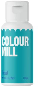 Colour Mill Oil Blend Teal Lebensmittelfarbe auf Ölbasis - Lebensmittelfarben für Schokolade, Fondant, Cupcakes, Kuchen, Backen, Macaron - Food Coloring für Tortendeko - 20ml