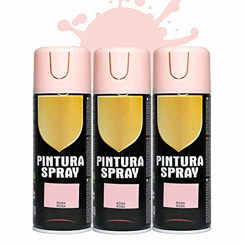BESCH Pintura Spray 400ml para Metal/Madera/Plástico (Rosa, 400 ml (Paquete de 3)