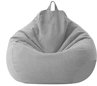 Chickw1 Sitzsack ohne Füllung für Erwachsene und Kinder, Sitzkissen Bodenkissen Kissen Sessel BeanBag Sitzsäcke für Outdoor & Indoor Gaming Entspannen (Grau,70x80cm)